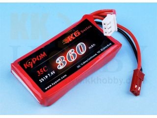 [KK-BT167]【JSTコネクター付】 リポバッテリー KYPOM K6 7.4V 360mA 35C-70C //59A4A