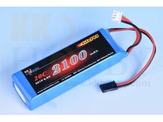 [KK55A6A]【四角型】受信機用LiFeバッテリー KKHOBBY 6.6V 2100mA 