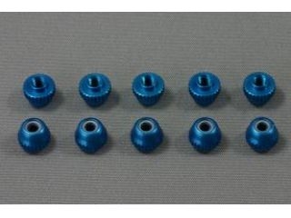[N35260]超軽量カラーフランジナイロンナット　アルミ製　M2.6 青  10個入