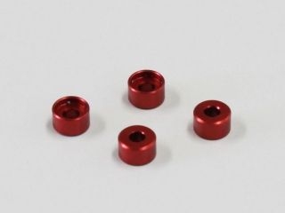 [MZW418-30]アルミフリクションマウントカラー (3.0mm/レッド/4pcs)