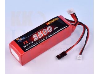 [KK11A7A]【メーカー欠品中】【四角型】プロポ用リポバッテリー KKHOBBY 11.1V 2500mA 